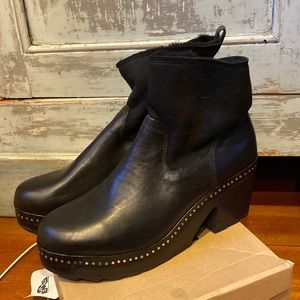 chunky black ankle boot